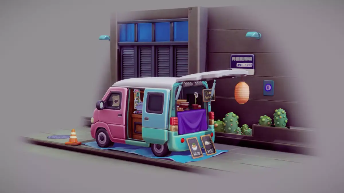 Cute Food Truck Low-poly 3D model