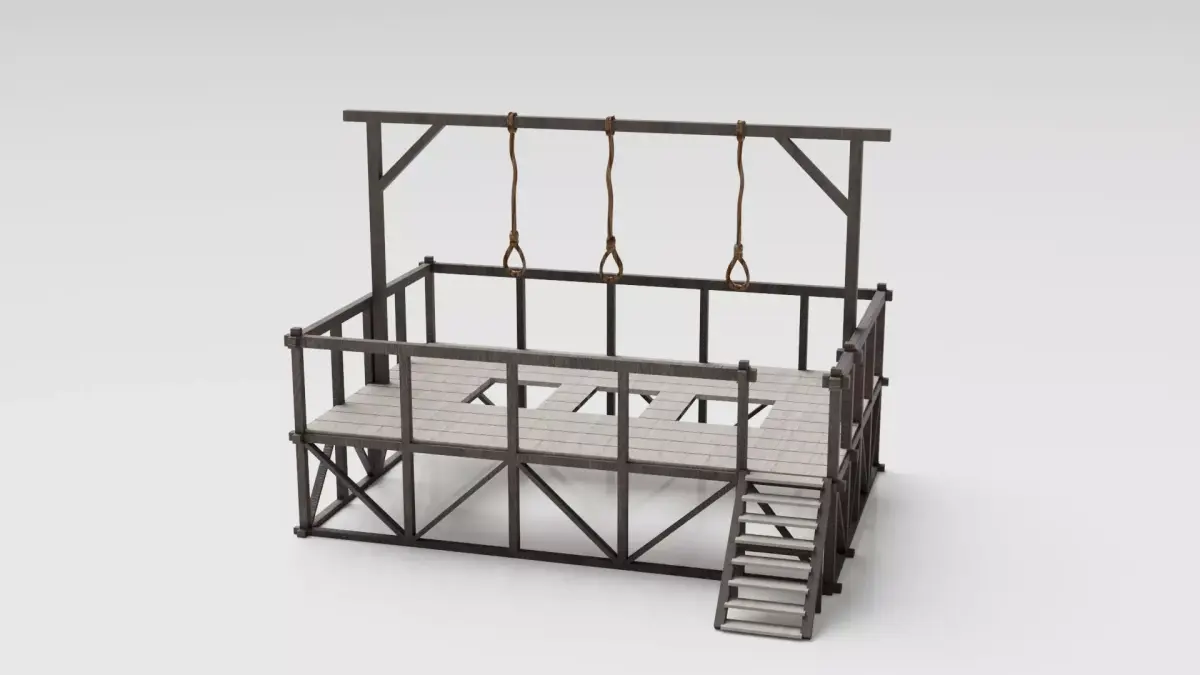 Medieval Gallows Low-poly 3D model purchase