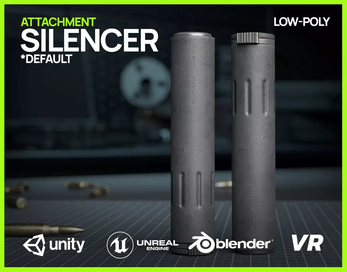 Silencer Default - GameReady model Low-poly 3D model