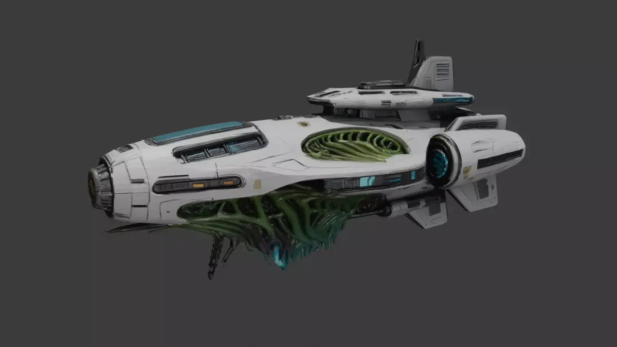 Bio-Mechanical Sci-Fi Spaceship 3D model
