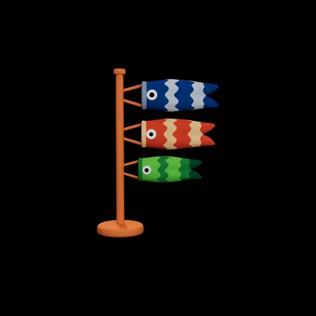 Koinobori Low-poly 3D model