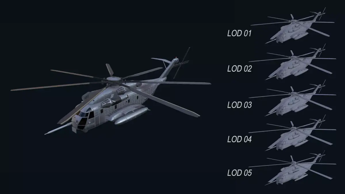 Asset - Army - CH 53E Super Stallion 3D MODEL Low-poly 3D model