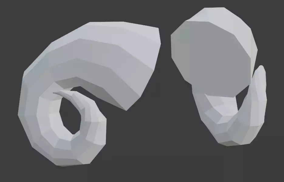 HORNS LOW POLY pair of polygonal Low-poly 3D model
