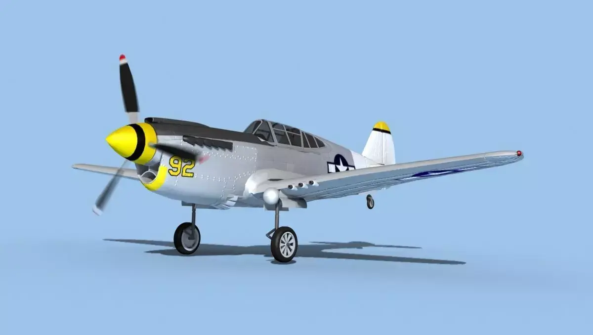 Curtiss P-40F Warhawk V09 USAAF 3D model