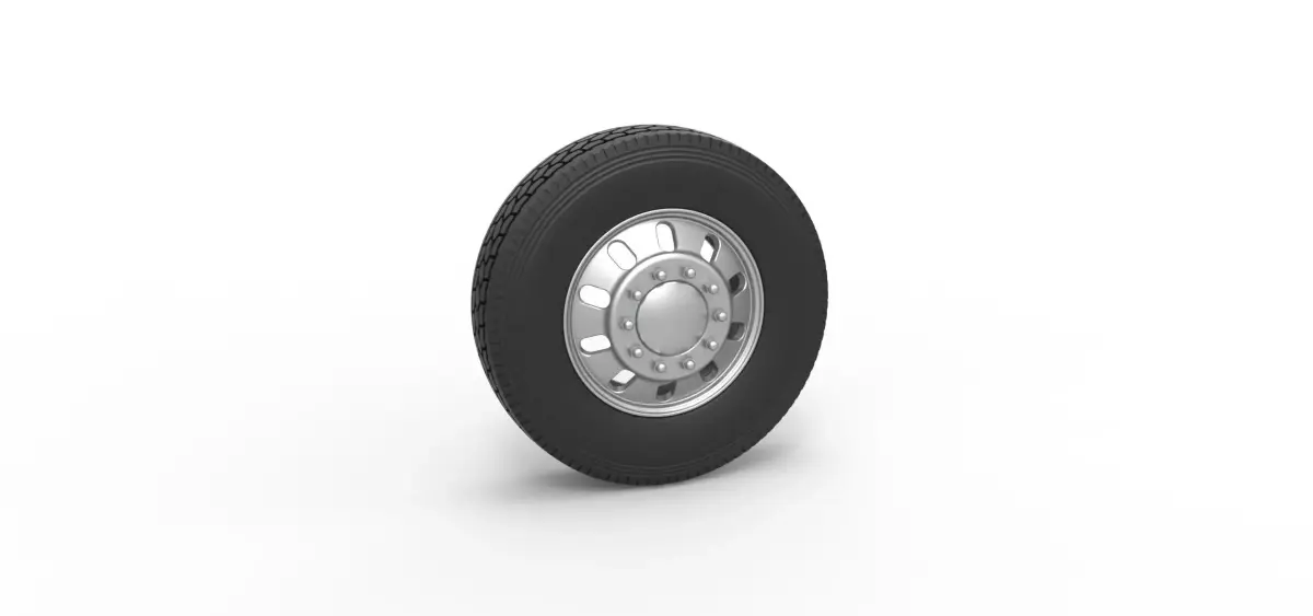 Front custom wheel of semi truck Version 21 Scale 1 to 25 3D print model