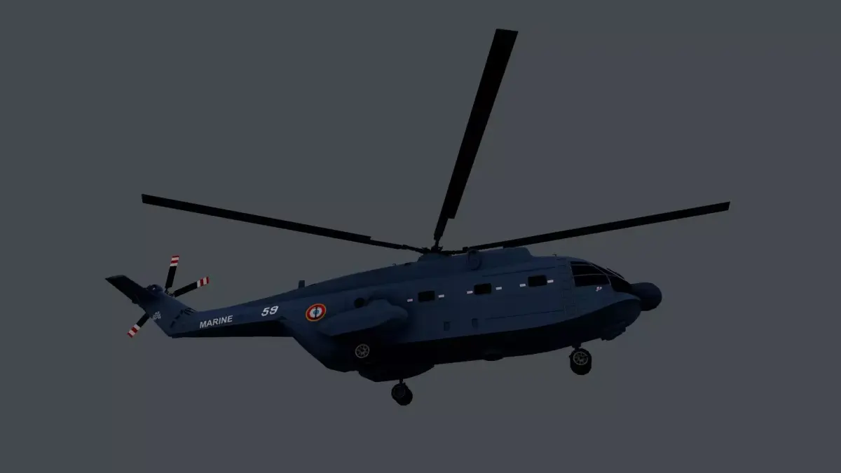 Lowpoly  SA 321 Super Frelon Low-poly 3D model