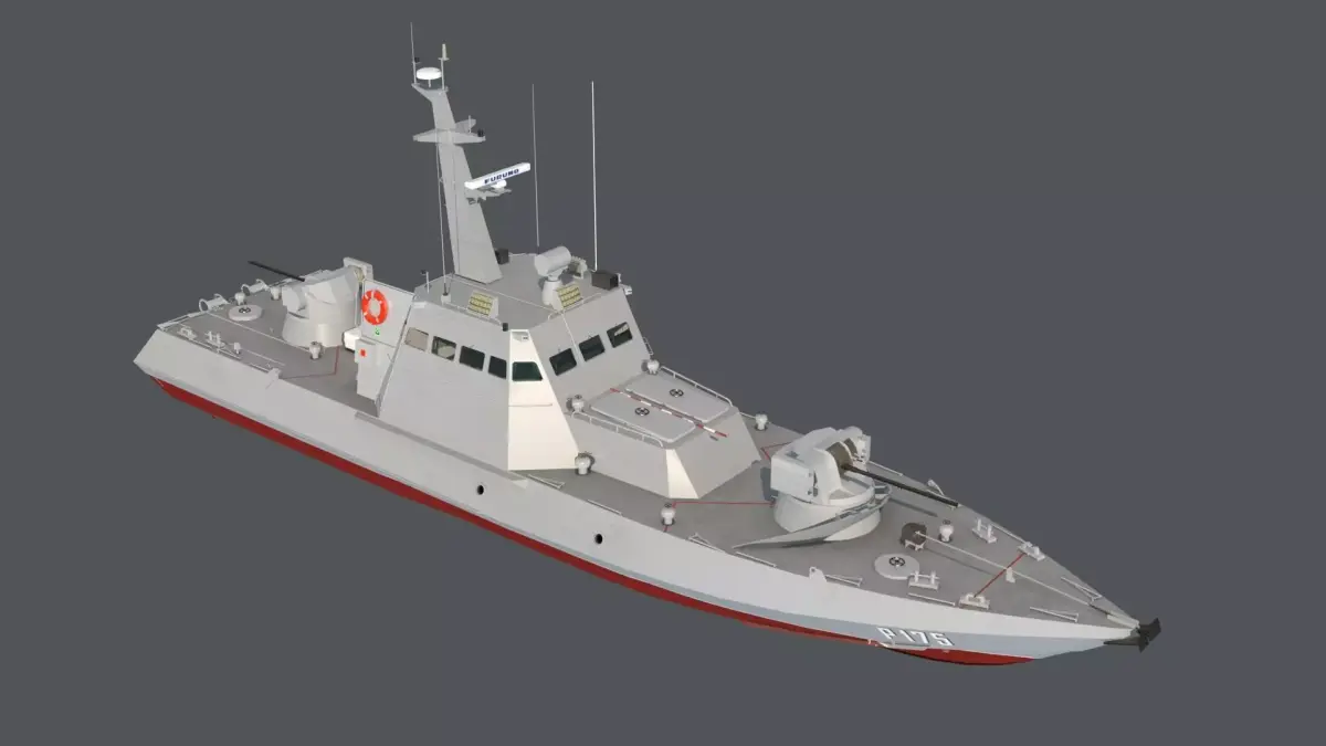 Gyurza-M class artillery boat 58155 Low-poly 3D model