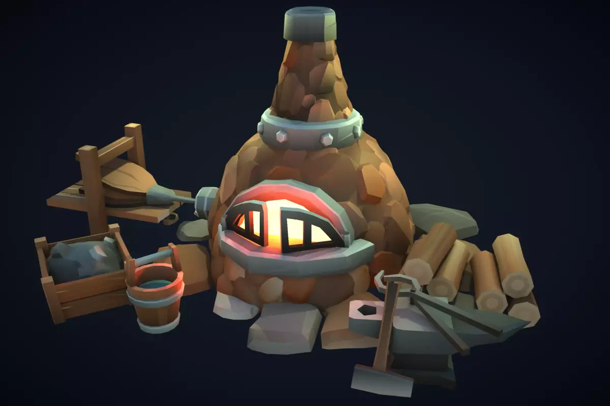 Stylized Poly Smelter Low-poly 3D model
