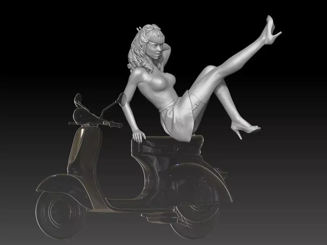 PIN UP and vespa girl 3 3D print model