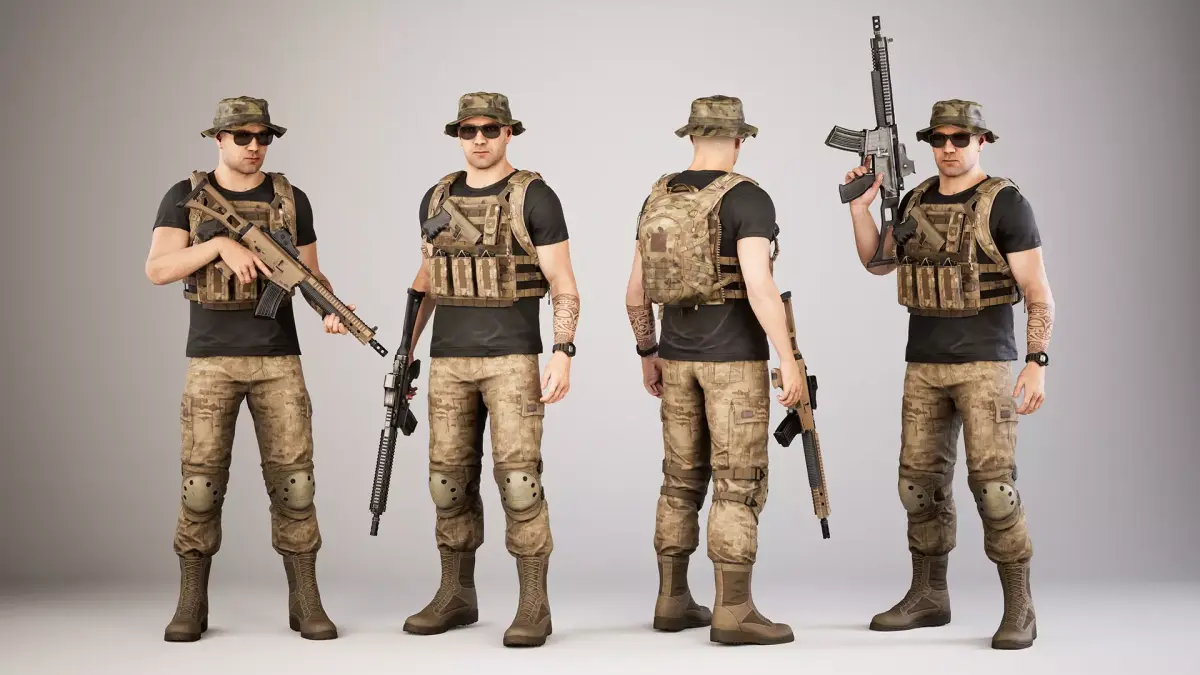 Casual Soldier 05 Low-poly 3D model