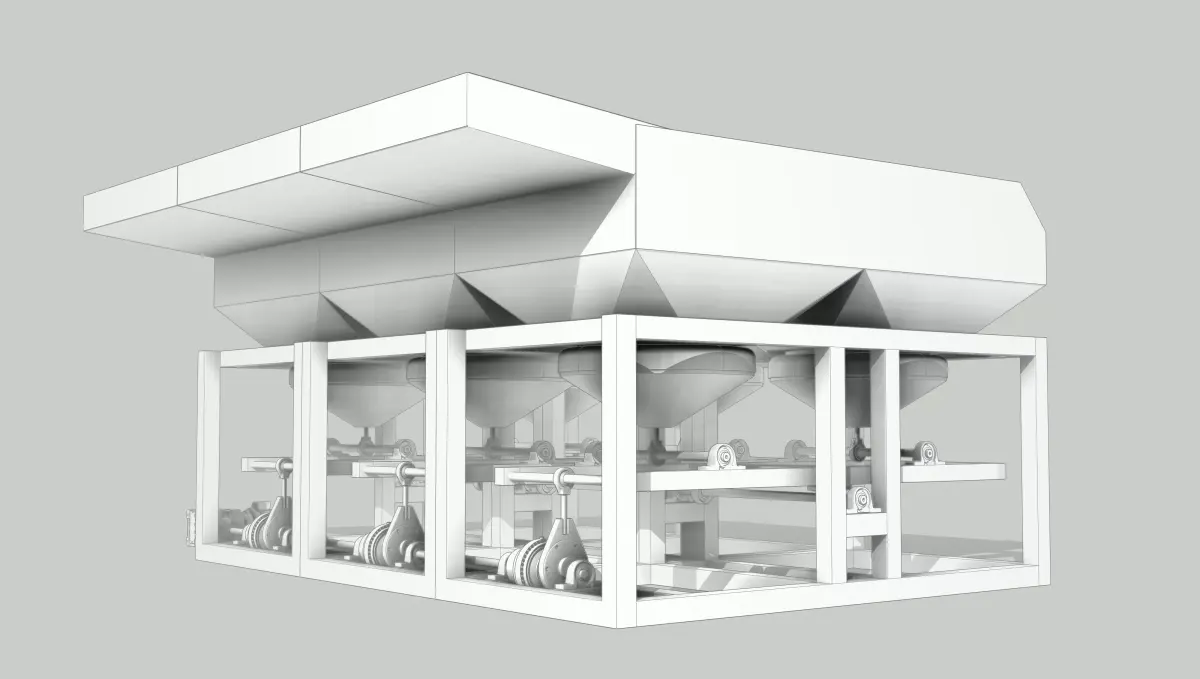 Industrial Jig Concentrator for Gold Ore Washing Low-poly 3D model