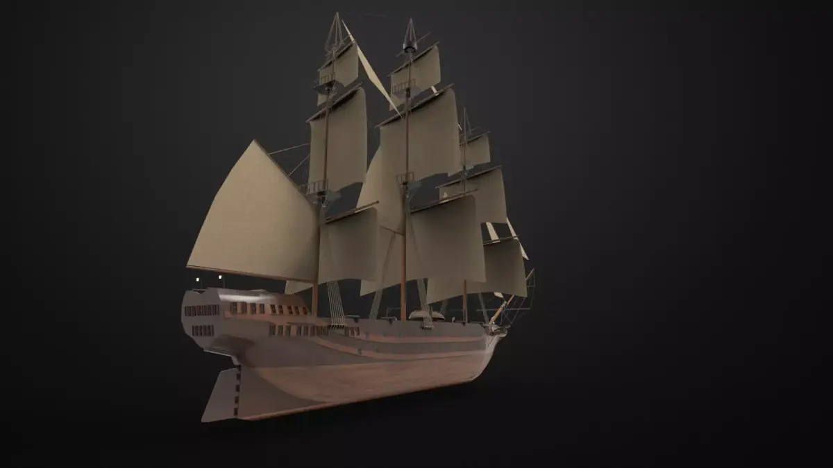 Pirate Sailing ship 3D model