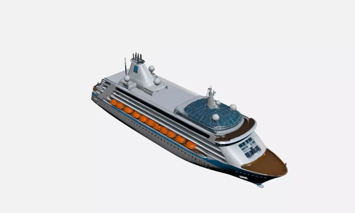 Modern Luxury Cruise Ship - Sleek 3D Ocean Liner Model 02 3D model