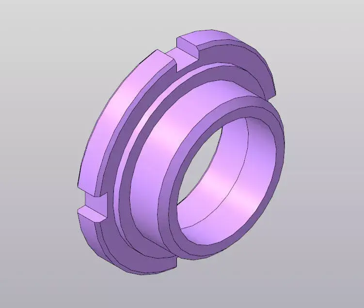 Spanner Lock Nut Ring - Precision Fastening Part 3D model