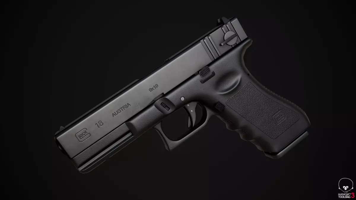 Glock 18 gameready asset with textures Low-poly 3D model