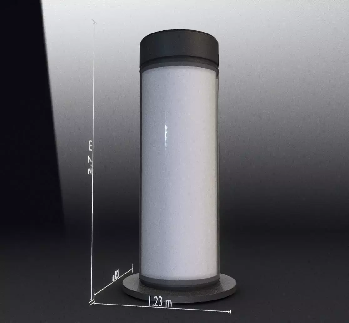 Advertising Pillar with Glass 5 Low-poly 3D model