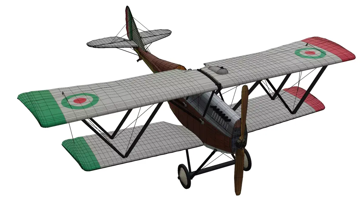 Ansaldo SVA 5 Low-poly 3D model purchase