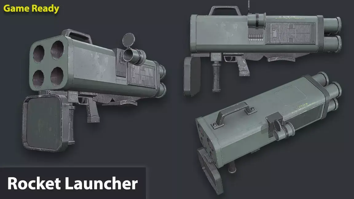 Rocket Launcher Game Ready 6   Low-poly 3D model