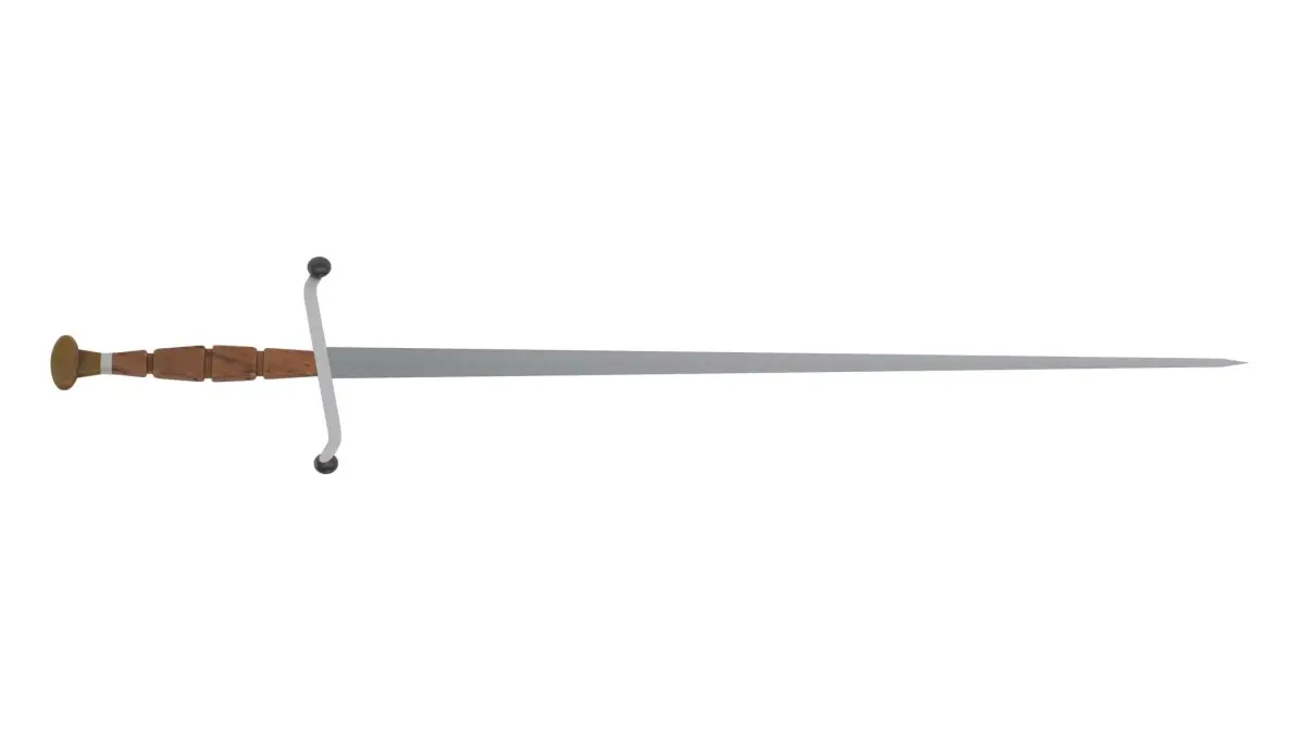 Estoc medieval sword icon in cartoon style Low-poly 3D model