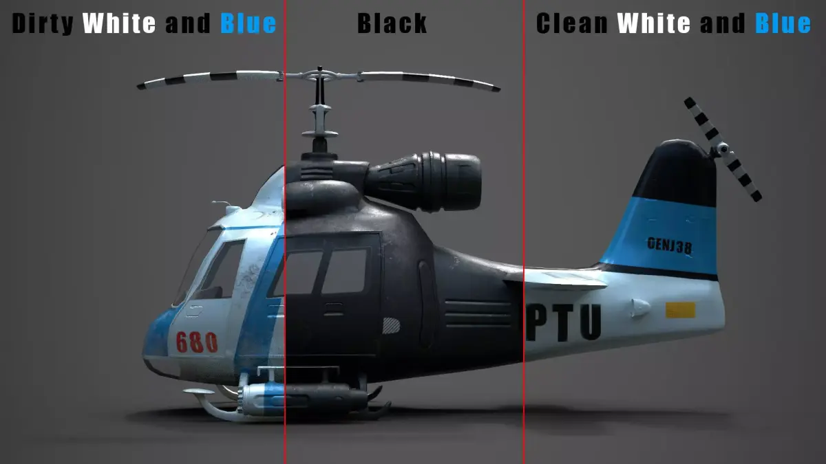Low poly Game-ready cartoon Helicopter Low-poly 3D model