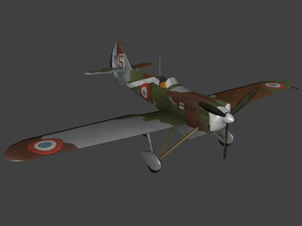 Dewoitine D 510 Low-poly 3D model