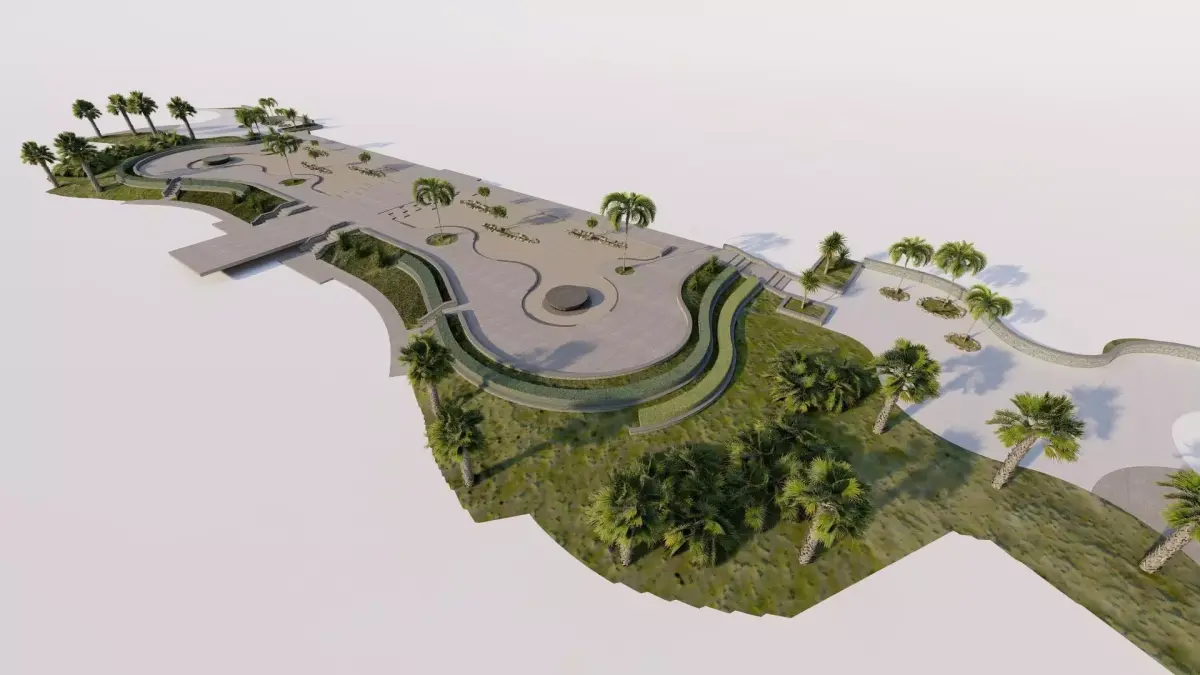 public park-Private Park Landscape 3D model 12