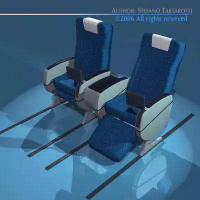 Plane train seats business class 3D model
