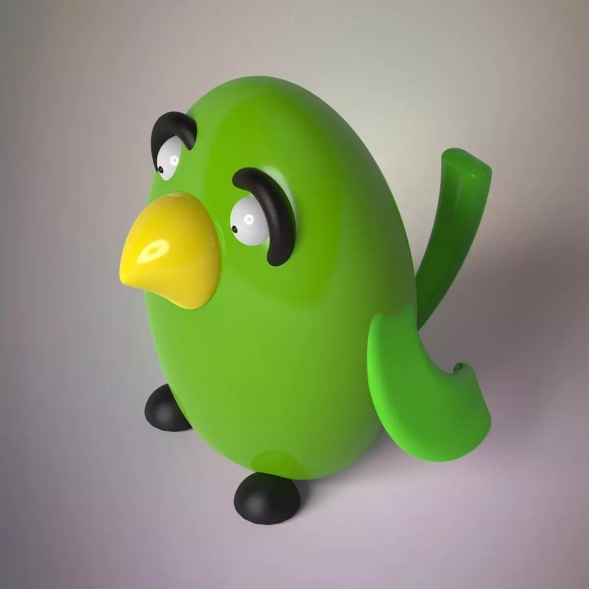 Cartoon bird 3D model get