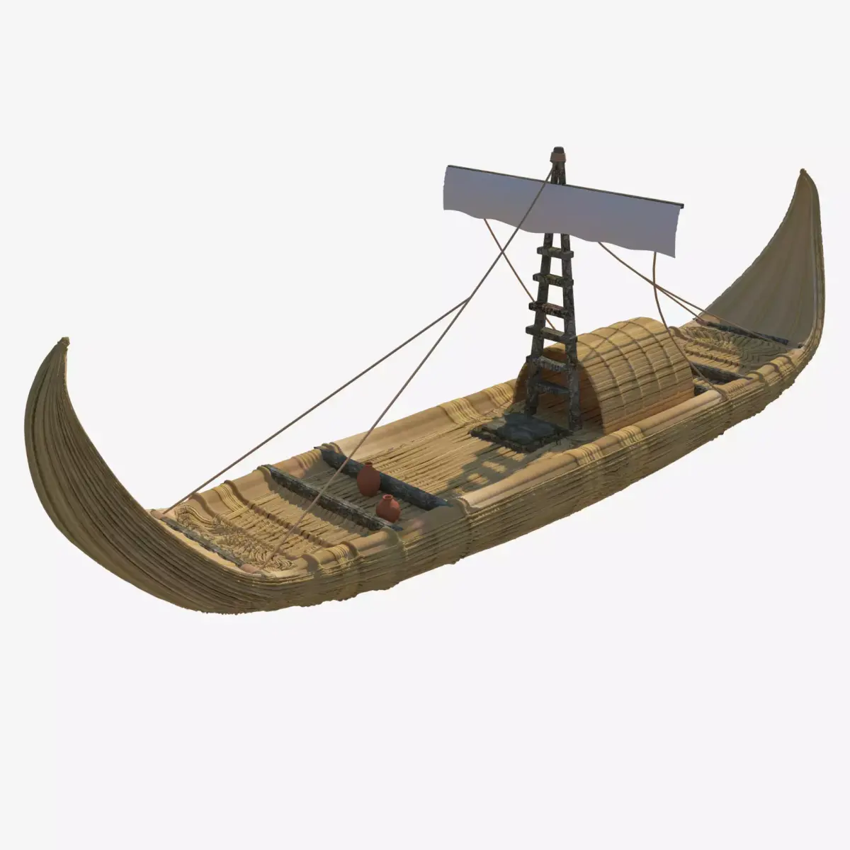 Canoe viking boat 3D model