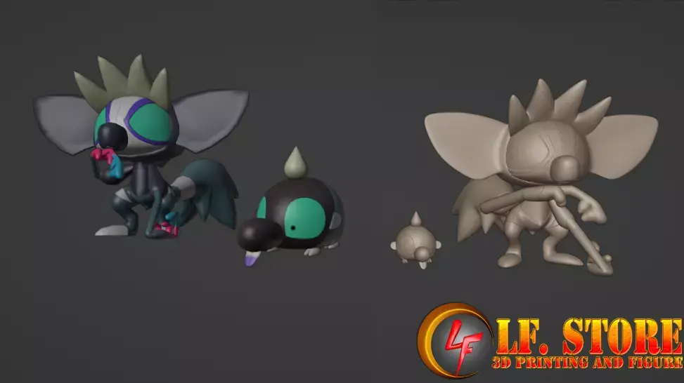 Pokemon Shroodle Grafaiai 3D model