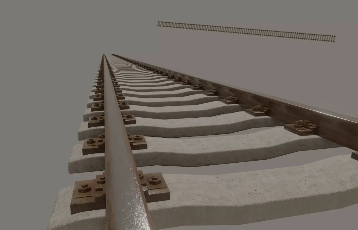 Railroad Tracks 3D model purchase