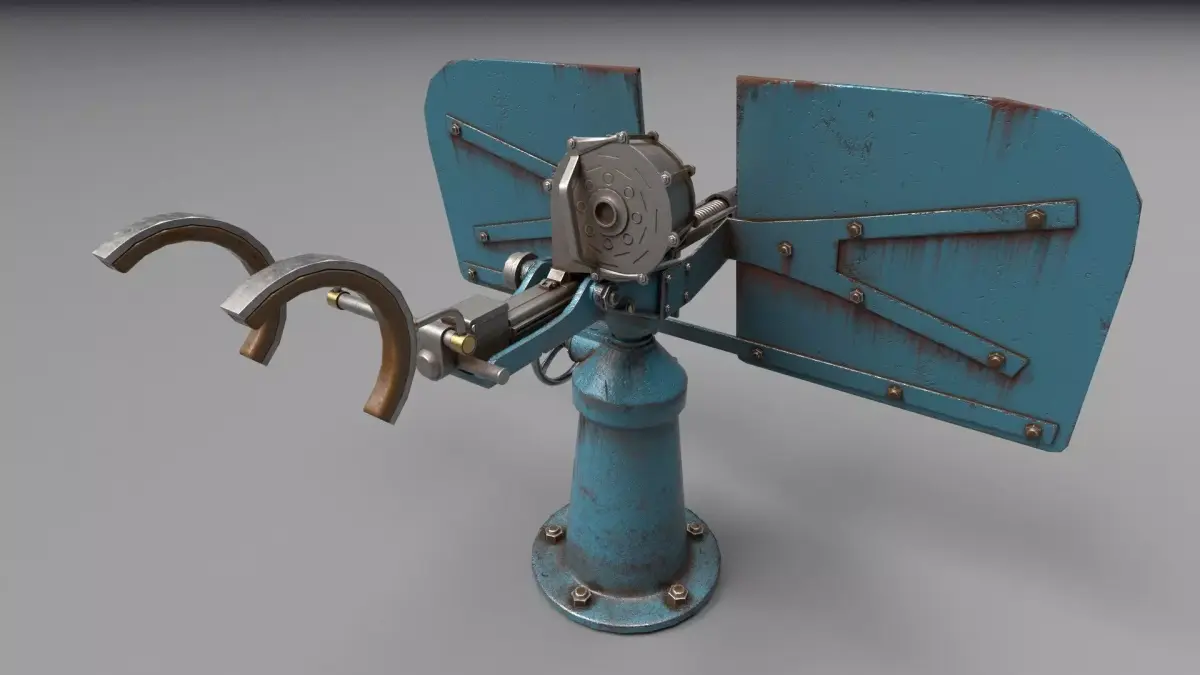 Submarine anti-aircraft gun USS Pampanito-SS-383 Low-poly 3D model