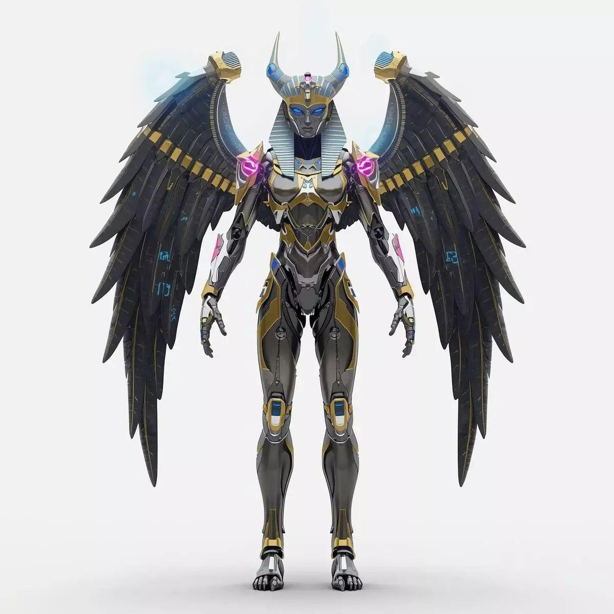 Cybernetic Isis Goddess 3D Model Analysis 3D model