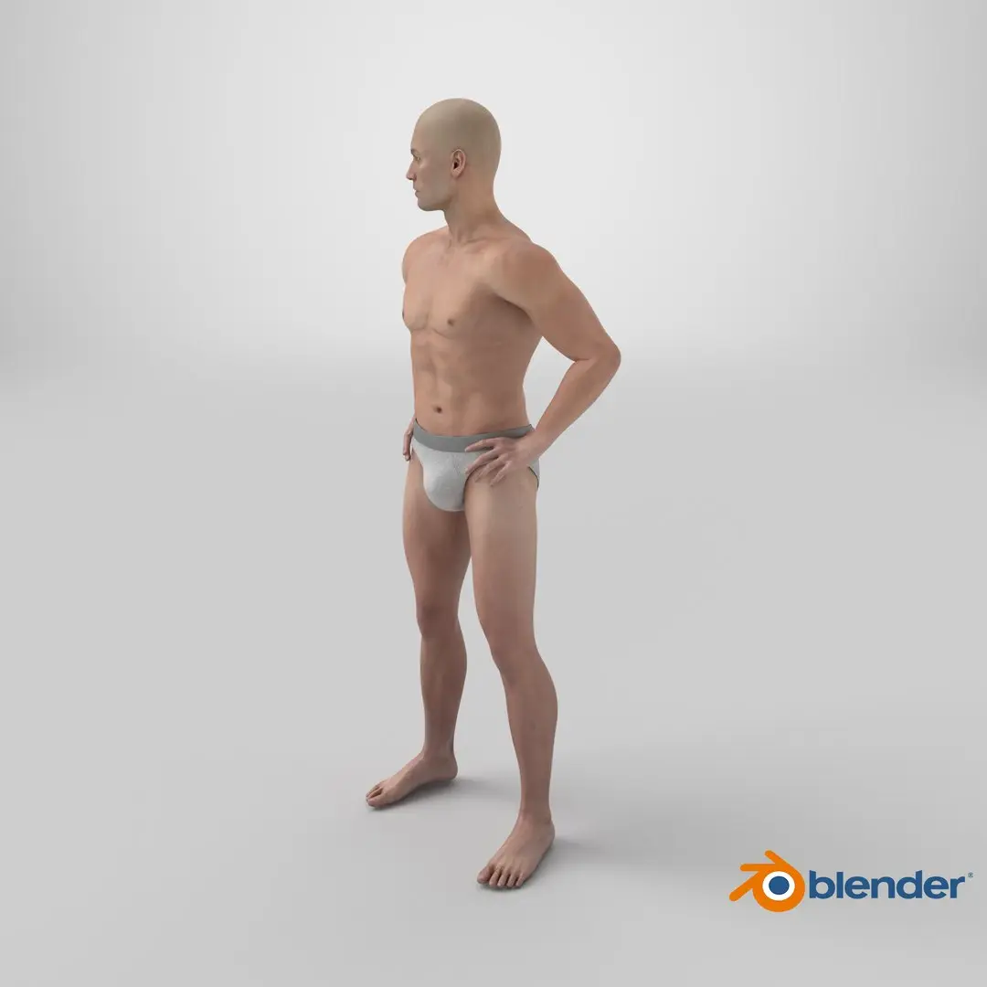 Athletic Man Figure Posing 3D model