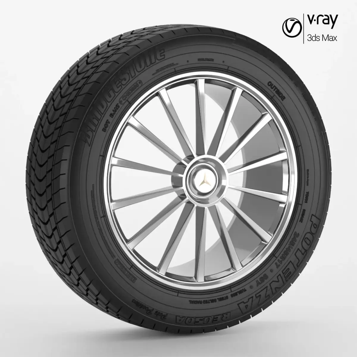 Car-wheel car tire 3D model