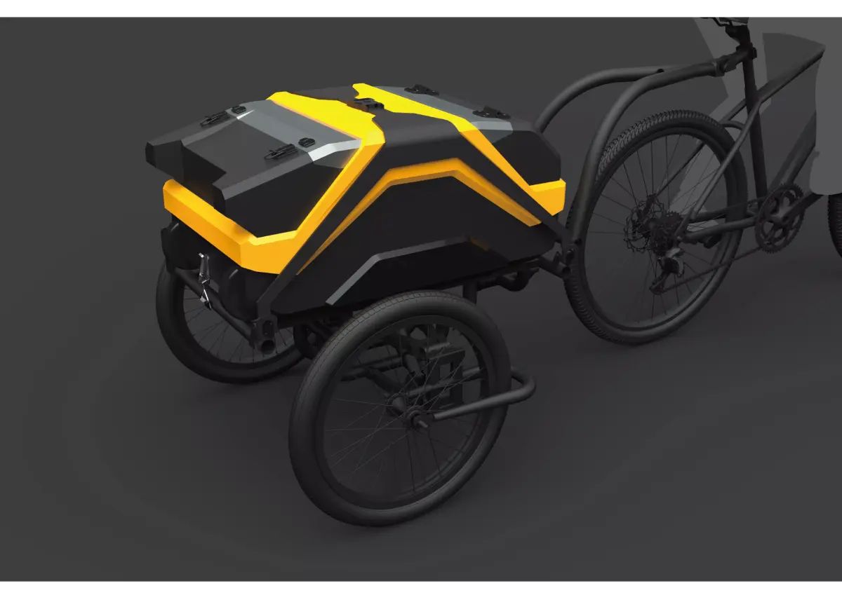 BICYCLE TRAILER ACTUAL DIMENSION 3D model