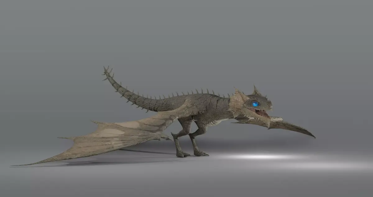 The Wyvern CAYMAN - rigged Low-poly 3D model