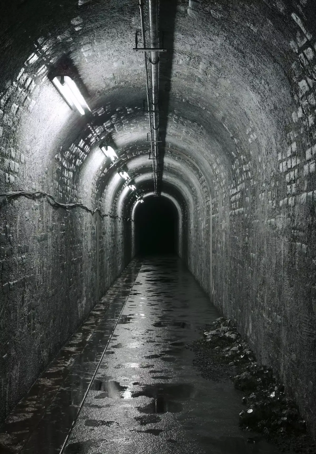 Underground tunel road Low-poly 3D model