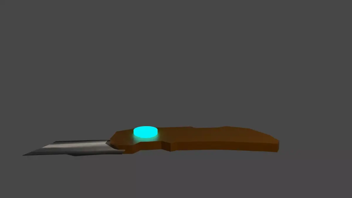 golden handled retractable knife 3D model