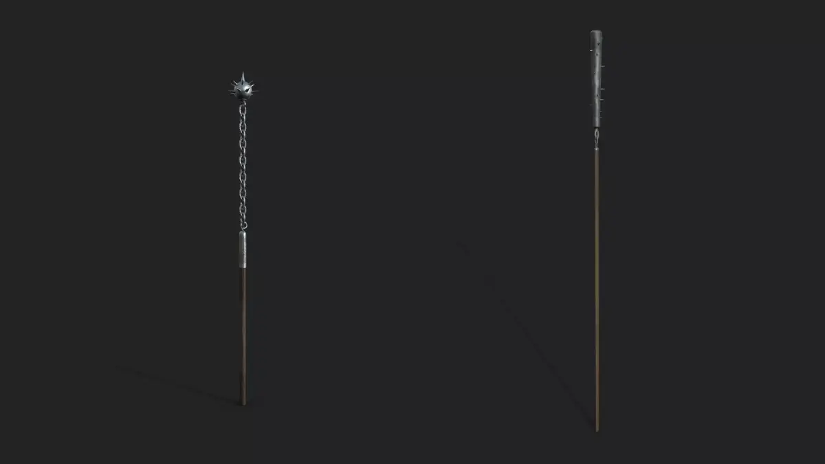Realistic Medieval Flails Low-poly 3D model