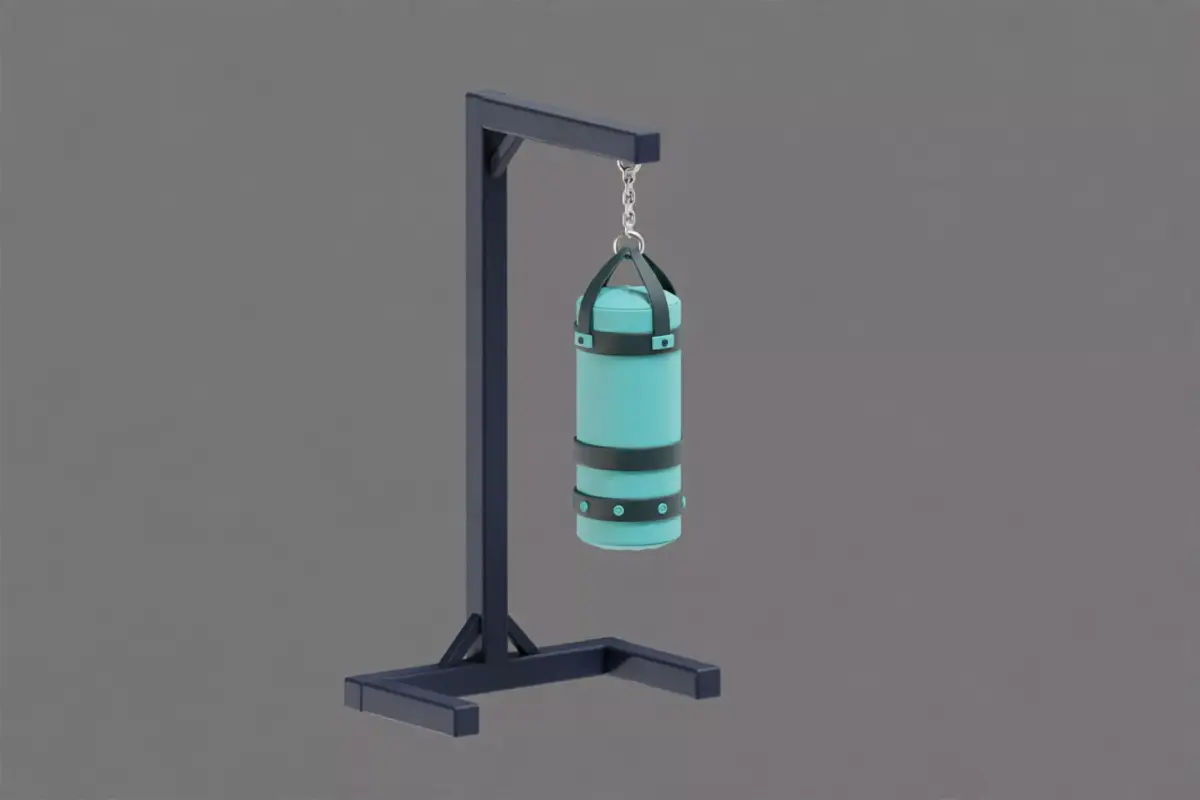 Punch bag and stand Low-poly 3D model