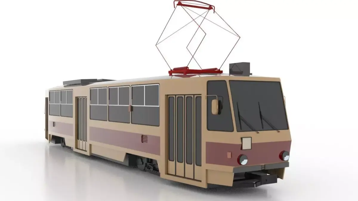Tatra T5B6 Low Low-poly 3D model
