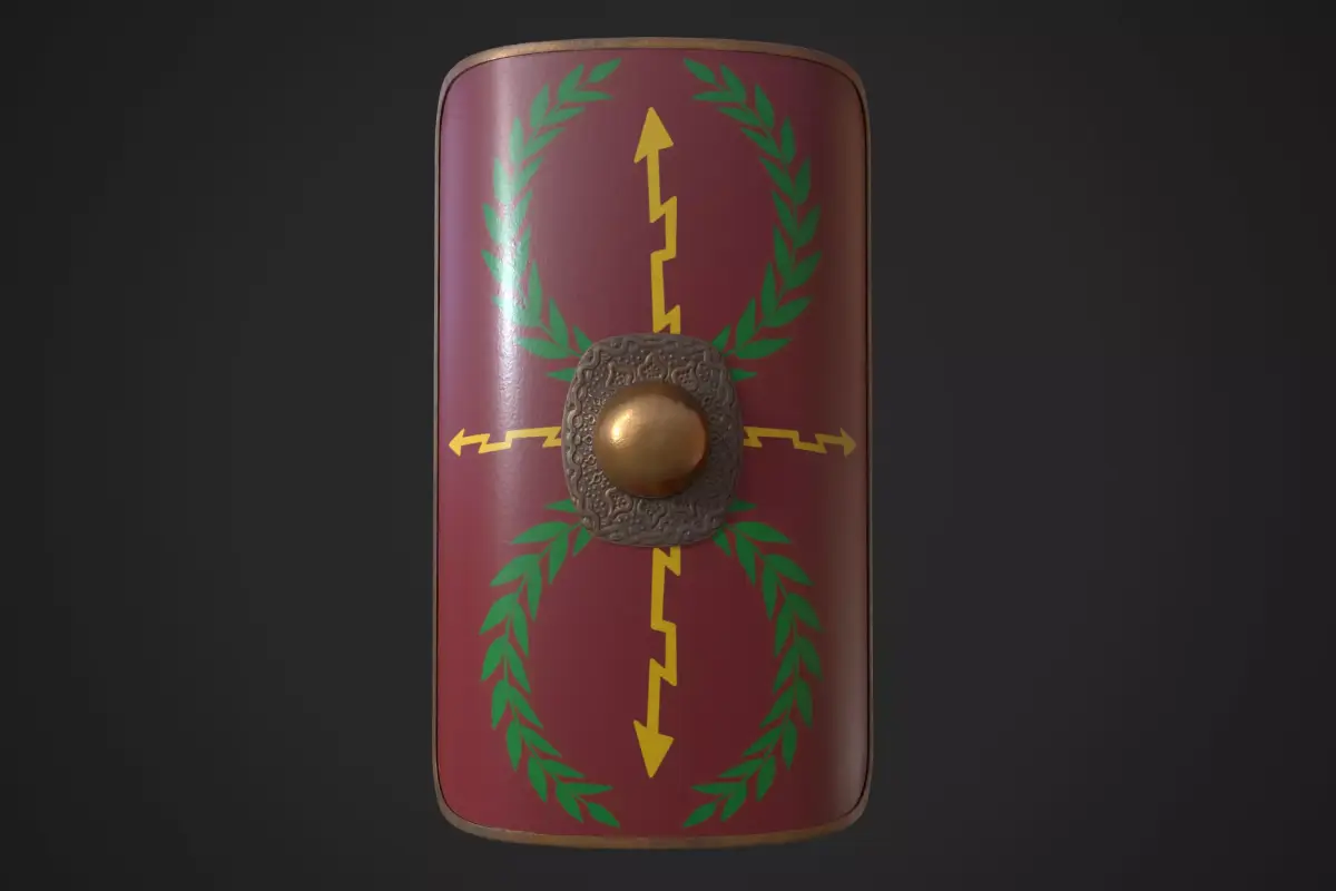 Roman Shield Scutum Low-poly 3D model