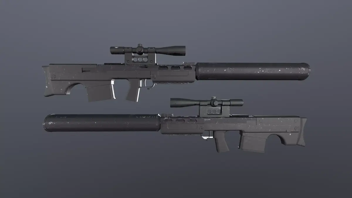 VSSK sniper rifle  Free low-poly 3D model