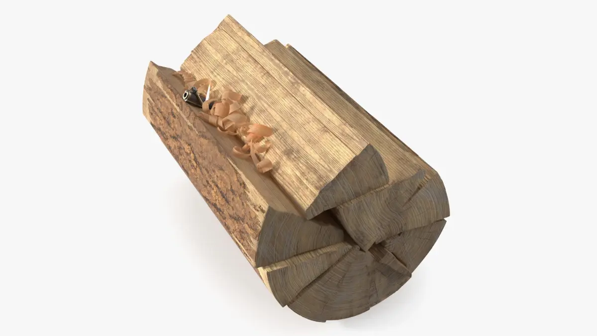 Survival Match Igniting Wood Curl and Timber 3D model