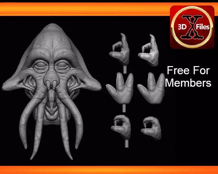 Quarren Headsculpt - Prequel Era - Star wars Action Figure  3D print model