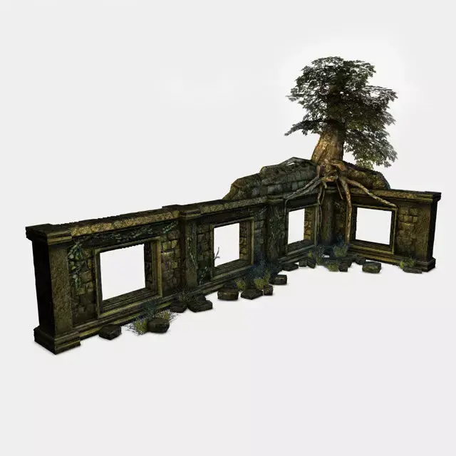 Low poly jungle ruins Low-poly 3D model