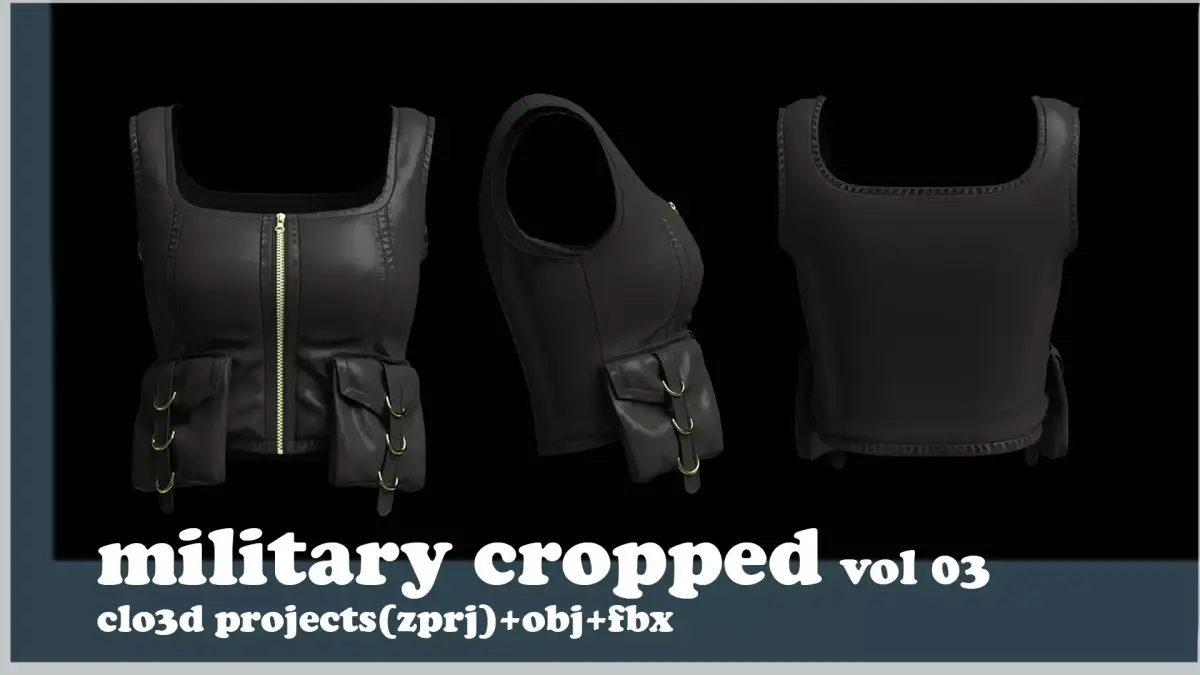 military cropped 3D model