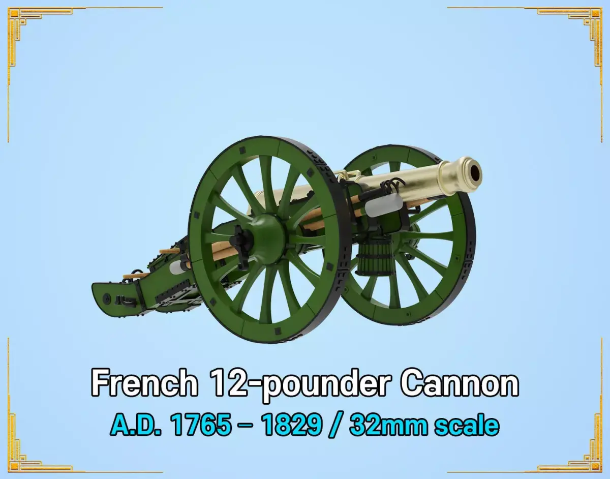 French 12-pounder Cannon 3D print model