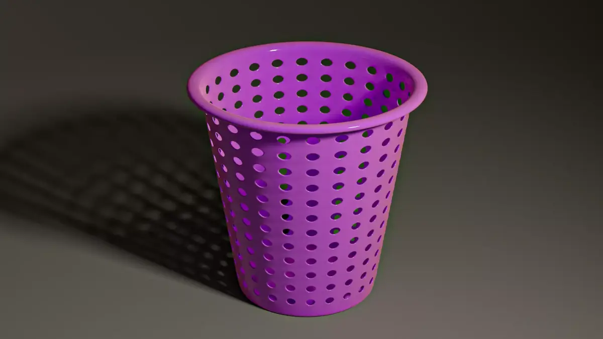 Trash Basket Low-poly 3D model